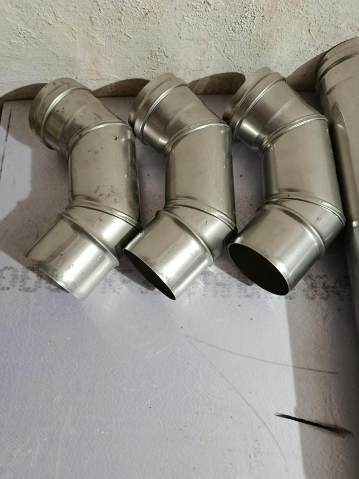 Schouwbuis+ hulpstukken, Doe-het-zelf en Bouw, Buizen en Afvoer, Nieuw, Overige typen, Inox, Minder dan 2 meter, 80 mm of meer