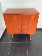 vintage Mid-Century dressoir gefineerd teakhout op wieltjes, Enlèvement, Utilisé, Teck