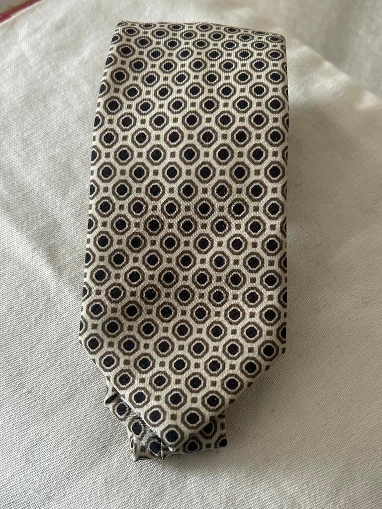 Fiorio cravate motifs laine neuve, Enlèvement ou Envoi, Neuf, Beige, À motif