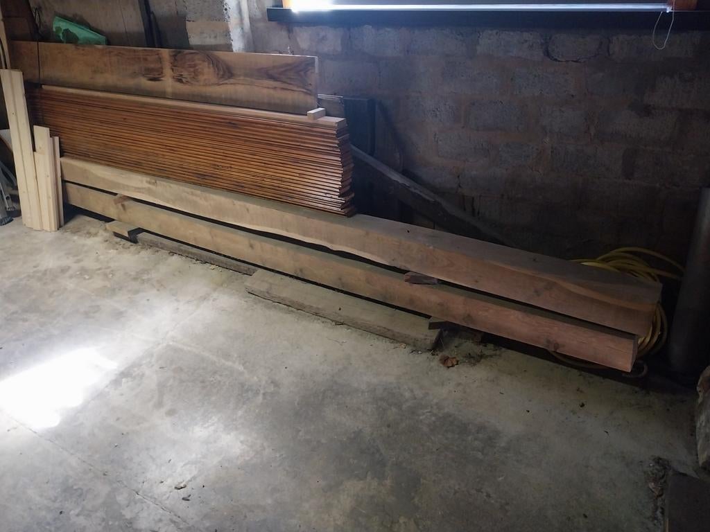 2 poutres en chêne neuve 15x15 3m70, Enlèvement, Chêne