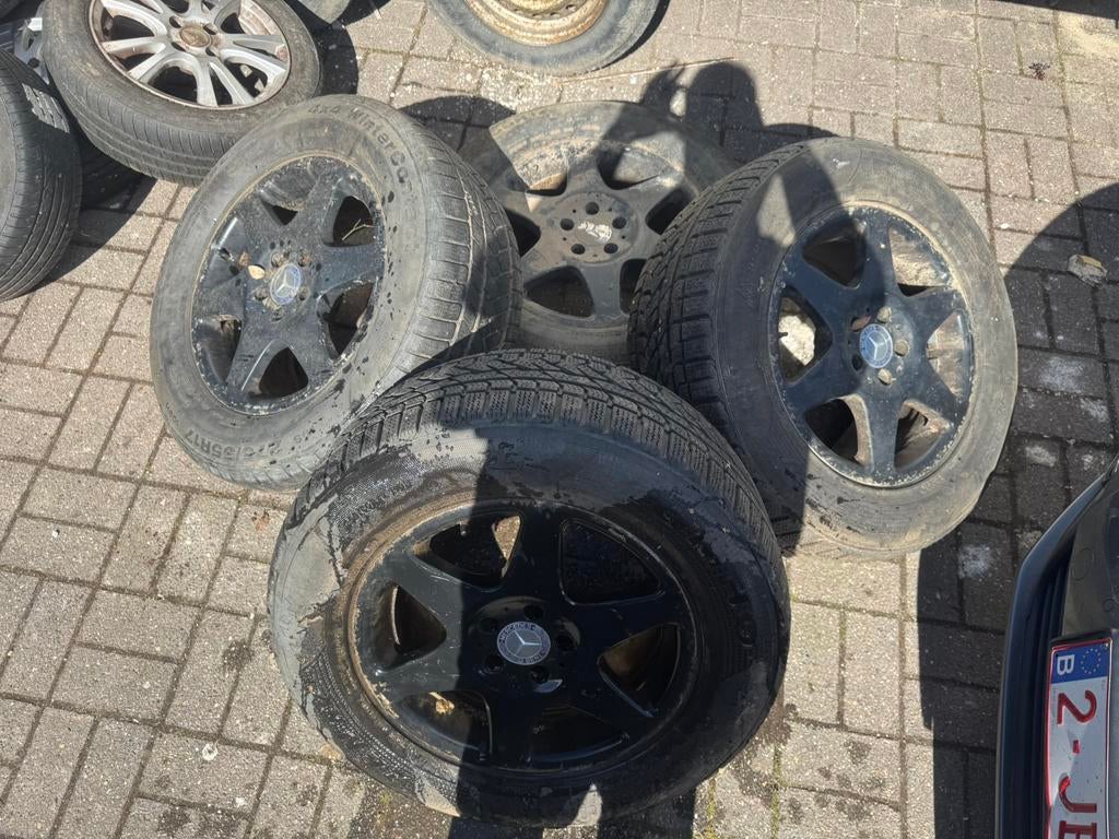 Mercedes ML Continental banden met velgen 275/55/R17 M+S 4x4, Ophalen, Gebruikt, 275 mm, 17 inch