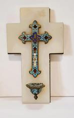 Wijwaterbakje email cloisonne met onyx., Verzamelen, Ophalen of Verzenden, Zo goed als nieuw