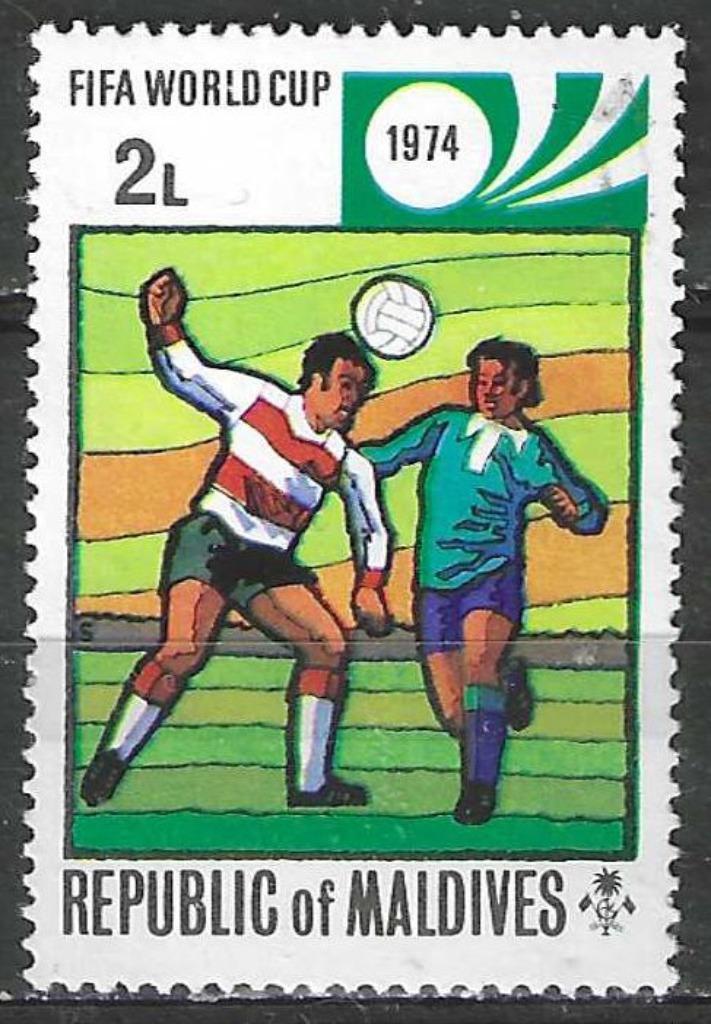 Maldiven 1974 - Yvert 497 - Wereldbeker Voetbal - 1 l. (PF), Postzegels en Munten, Postzegels | Azië, Verzenden