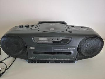 Akai AJ-W312CD (draagbare radio, cd, dubbel cassettedeck), Enlèvement, Utilisé, Avec lecteur de CD