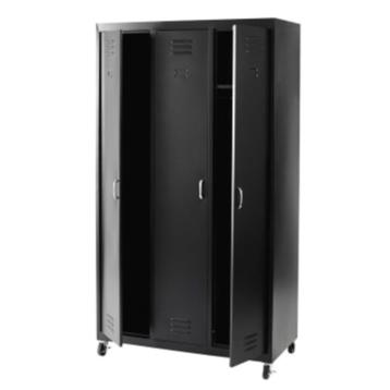 Loft - Armoire à roulettes 3 portes en métal noir disponible aux enchères