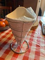 Porseleinen frietzak met houder, Ophalen of Verzenden, Nieuw, Porselein, Overige typen