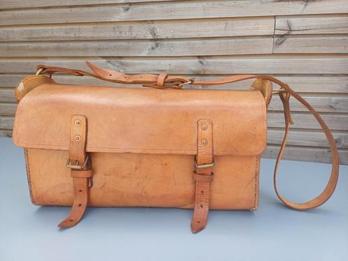 Vintage leren schoudertas, Antiek en Kunst, Curiosa en Brocante, Ophalen