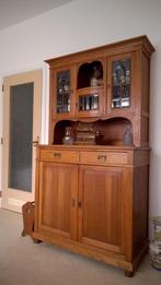 ANTIEKE EIKEN VITRINEKAST, Huis en Inrichting, Kasten | Vitrinekasten, Ophalen, Gebruikt, 150 tot 200 cm, 25 tot 50 cm