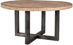 Table à manger ELEonora 150 x 150 - Manguier & Acier- Neuve, 100 à 150 cm, 100 à 150 cm, Rond, Design