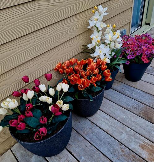 TO SEIZE Set van 5 grote potten met kunstbloemen, Huis en Inrichting, Woonaccessoires | Kunstplanten en Kunstbloemen, Zo goed als nieuw