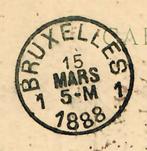 postkaart met postzegel - 1888 (Charleroi - Brussel), Verzenden, Briefkaart