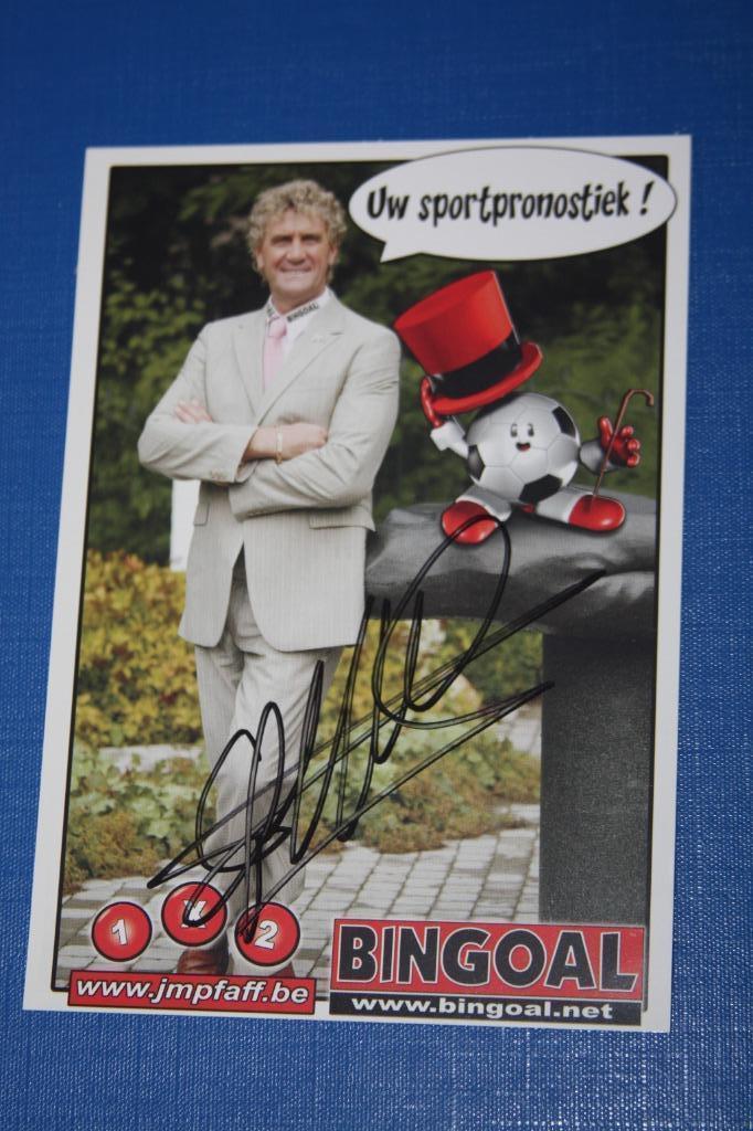 Jean Marie Pfaff originele handtekening kaart, Verzamelen, Muziek, Artiesten en Beroemdheden, Zo goed als nieuw, Foto of Kaart