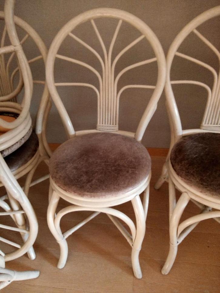 stoelen, Huis en Inrichting, Stoelen, Zo goed als nieuw, Vijf, Zes of meer stoelen, Riet of Rotan, Grijs, Ophalen