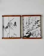 Set unieke kaders met tekeningen in pastelkrijt, Enlèvement