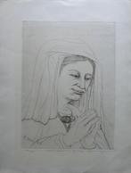 MON VAN GENECHTEN / KASTEL'S GELOOF / ZW-W ETS / 65x50cm SIG, Antiek en Kunst, Ophalen of Verzenden