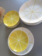 14 assiettes Habitat pomelo citron, Maison & Meubles, Comme neuf, Enlèvement