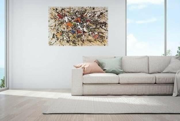 The golden river flowers in you, Antiek en Kunst, Kunst | Schilderijen | Abstract, Ophalen