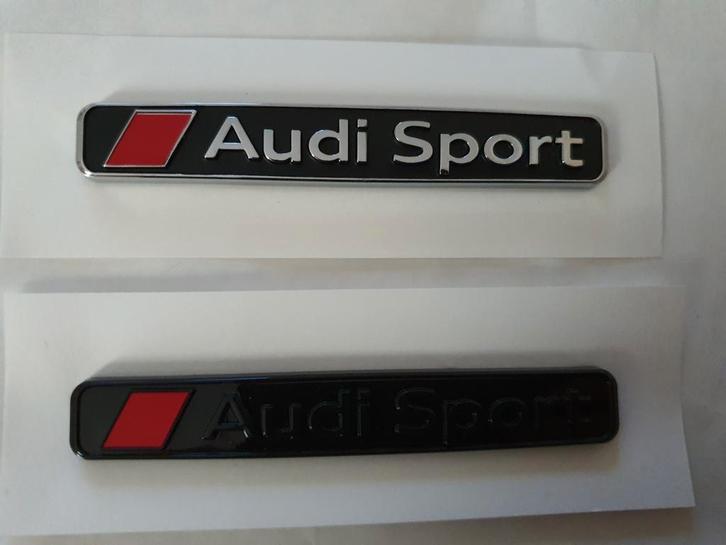 AudiSport koffer logo > blinkend zwart / zwart zilver, Auto-onderdelen, Carrosserie, Achterklep, Audi, Achter, Nieuw, Ophalen of Verzenden