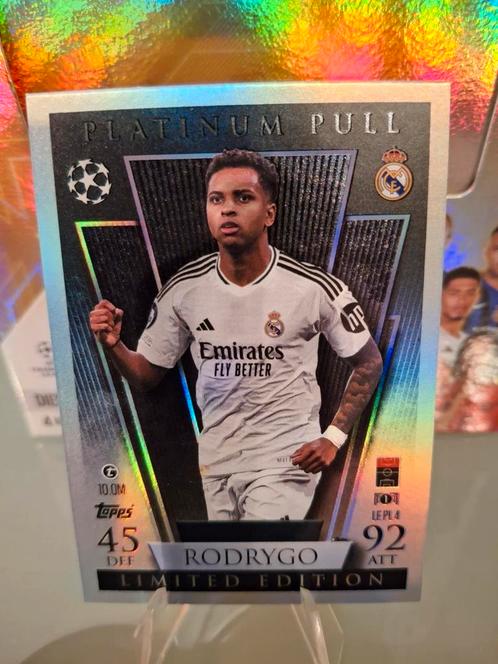 Platinum Pull Rodrygo Topps Match Attax 24-25, Hobby en Vrije tijd, Stickers en Plaatjes, Zo goed als nieuw, Ophalen of Verzenden