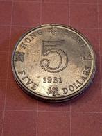 5 dollars de Hong Kong 1981, Timbres & Monnaies, Monnaies | Asie, Asie du Sud, Enlèvement ou Envoi, Monnaie en vrac