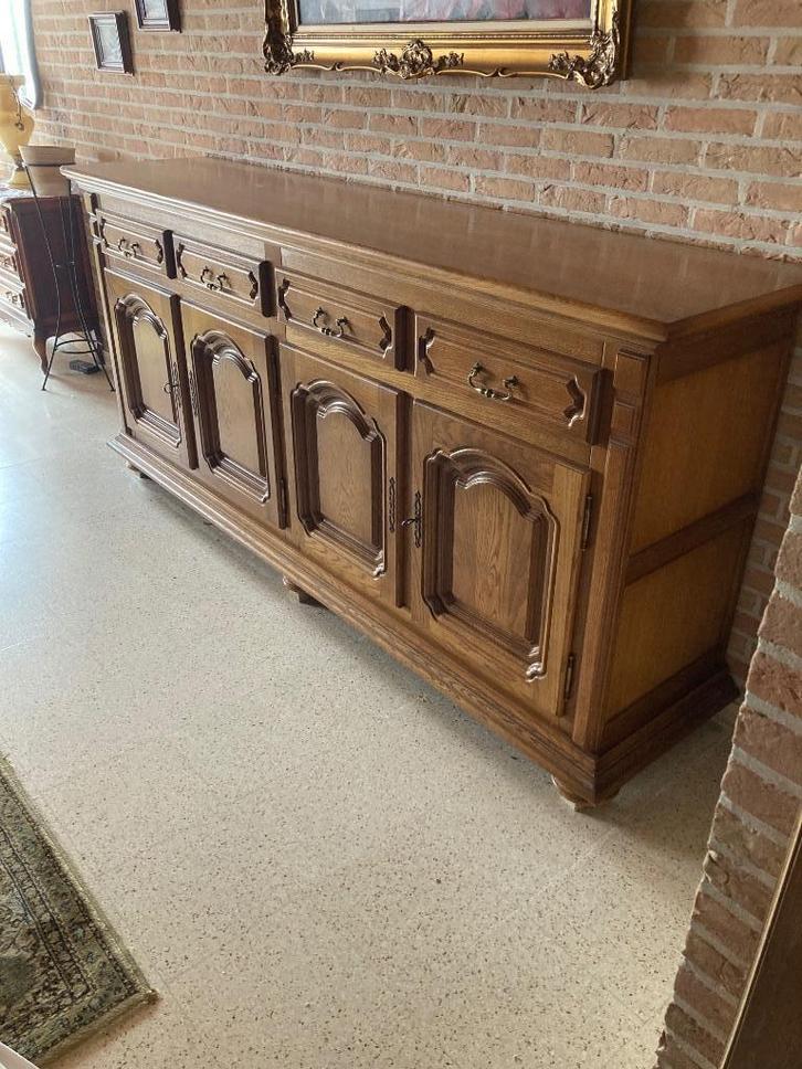 Eiken eetkamer met 6 stoelen, Huis en Inrichting, Complete eetkamers, Gebruikt, 4 tot 6 stoelen, Ophalen