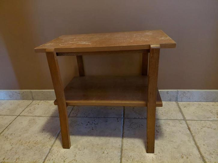 Vintage tafeltje met onderblad, Huis en Inrichting, Tafels | Bijzettafels, Hout, Ophalen