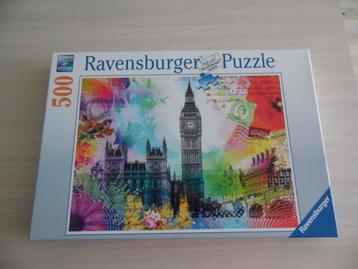 PUZZLE    CARTE POSTALE DE LONDRES     500 PIÈCES, Envoi, 500 à 1500 pièces, Comme neuf, Puzzle