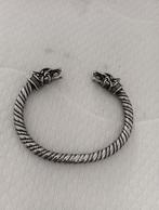Noorse torque armband en ring met berenhoofd., Ophalen of Verzenden, Zo goed als nieuw, Zilver, Staal