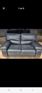 Divan cuir noir, 75 à 100 cm, Enlèvement, Utilisé, 150 à 200 cm