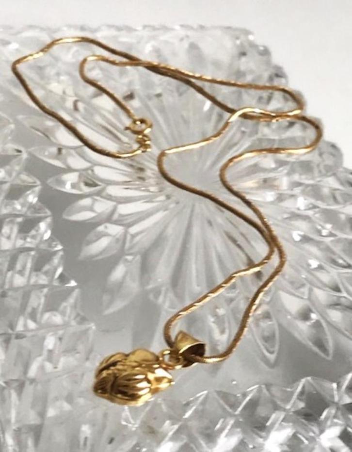 Ketting Goud 18K 530€ hanger 167€ Uil 7.58 gram✨💎💑🎁🤗👌, Antiek en Kunst, Antiek | Zilver en Goud, Goud, Ophalen of Verzenden