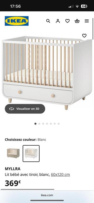 Lit bébé + table à langer + matelas, Enlèvement