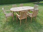 ensemble de jardin en teck, table + 6 chaises, Enlèvement, Comme neuf, Bois de teck, Salons de jardin