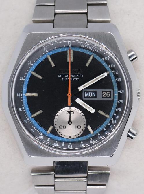 Seiko 6139-8070 Black Reverse Panda, Handtassen en Accessoires, Horloges | Heren, Gebruikt, Polshorloge, Seiko, Staal, Staal, Ophalen of Verzenden