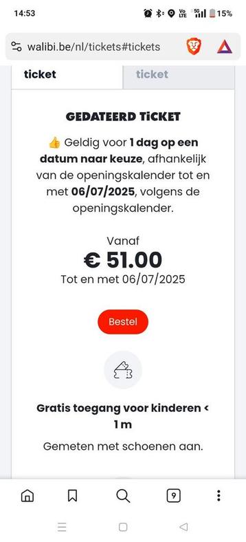 Billets Walibi à 39€ au lieu de 51 (valables jusqu'au 30/06), Tickets & Billets