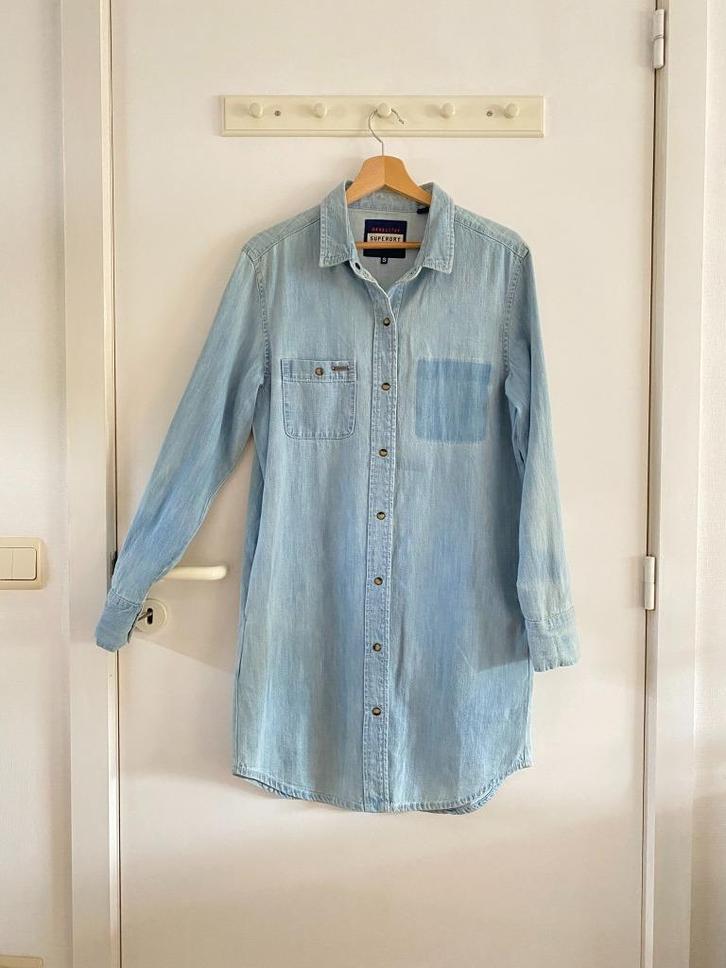 Superdry - jeansjurk - maat S, Kleding | Dames, Jurken, Nieuw, Maat 36 (S), Blauw, Boven de knie, Verzenden