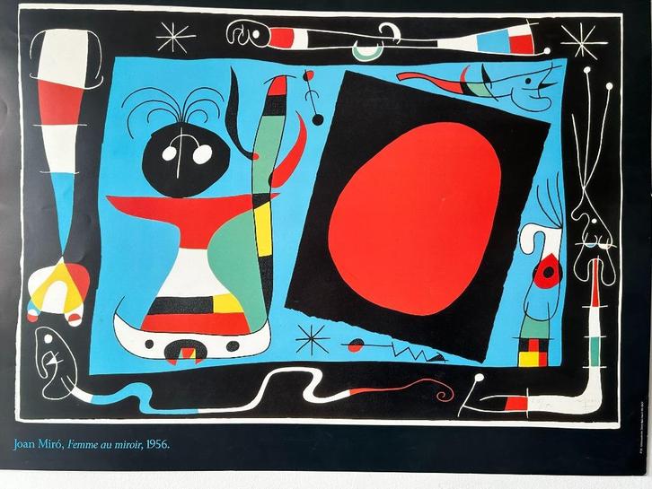 MIRO - Poster "Woman in the Mirror" - 80 x 60cm, Antiek en Kunst, Kunst | Litho's en Zeefdrukken, Ophalen of Verzenden
