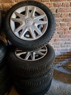 4 pneus hiver montés sur jantes acier 195 60 R15, Auto-onderdelen, Banden en Velgen, Ophalen, 15 inch, Winterbanden, Band(en)