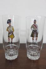 Lot glazen met Schotse militairen, Ophalen of Verzenden, Gebruikt, Bierglas
