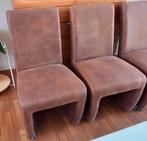 4 Stoelen met verrijdbare wieltjes + eettafel, Ophalen, Bruin, Nieuw, Vier