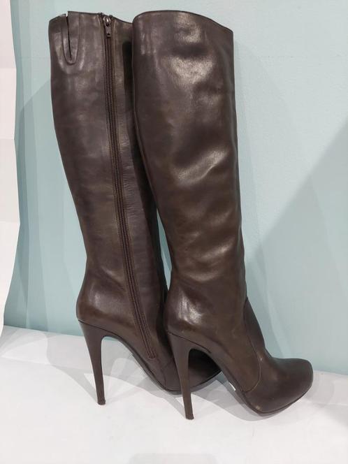 490C* Roberto Durville - sexy bruine leren laarzen (37), Kleding | Dames, Schoenen, Gedragen, Hoge laarzen, Bruin, Verzenden