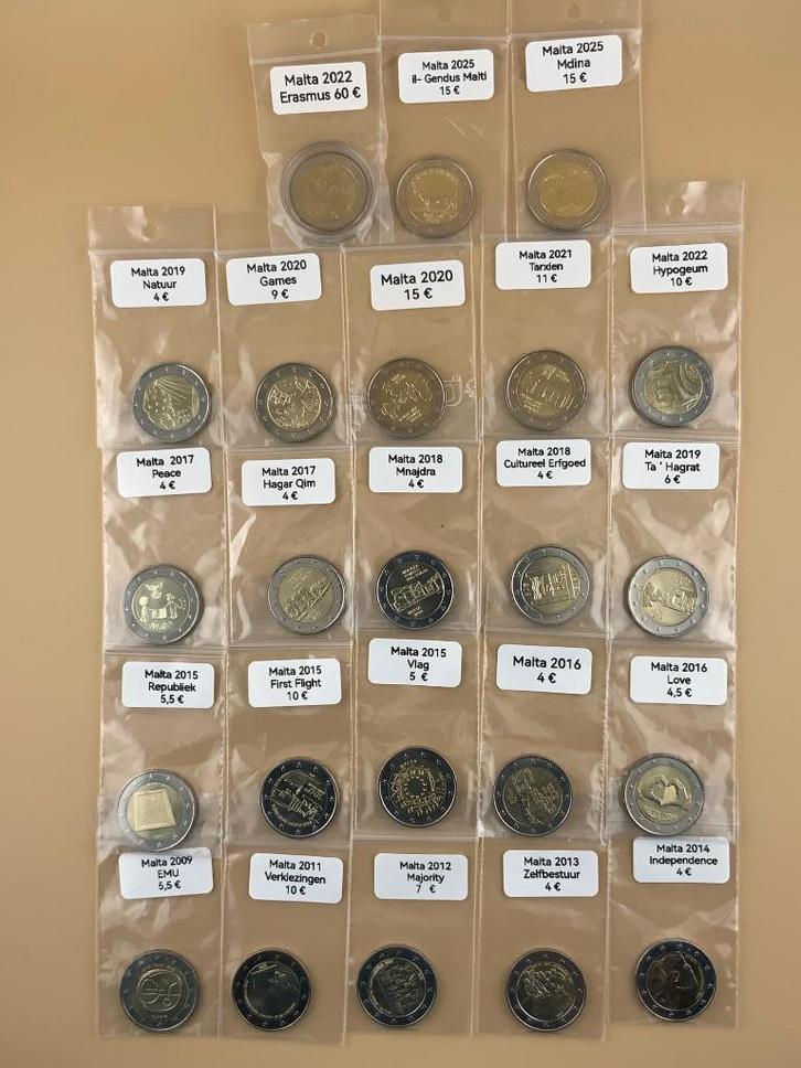 Herdenkingsmunten Malta, Postzegels en Munten, Munten | Europa | Euromunten, Malta, Ophalen of Verzenden