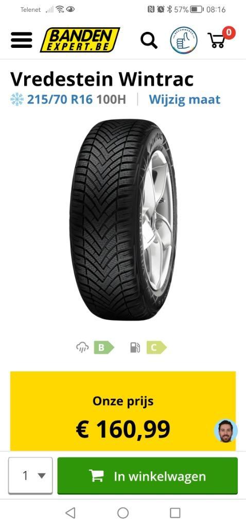 Winterbanden in perfecte staat, Auto-onderdelen, Banden en Velgen, Band(en), Winterbanden, 16 inch, 205 mm, Personenwagen, Gebruikt