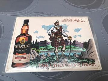 Scotch Whisky Chieftain's reclamebord metaal beschikbaar voor biedingen