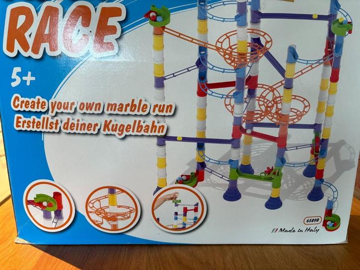 Ballenbaanspel - knikkerbaan, Kinderen en Baby's, Speelgoed | Racebanen, Zo goed als nieuw, Racebaan, Handmatig, Zelf te bouwen