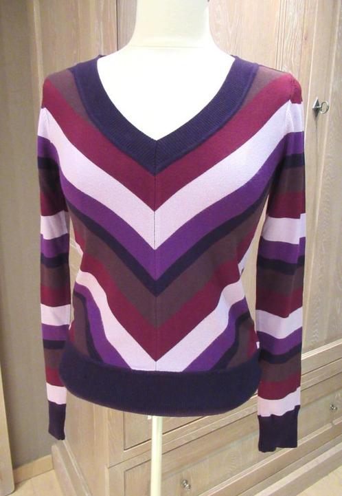 Nieuwe paarse InWear trui met strepenpatroon, mt Medium, Kleding | Dames, Truien en Vesten, Nieuw, Paars, Verzenden