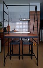 IKEA bruin/zwart hoge tafel met 2 zwarte stoelen, Huis en Inrichting, Ophalen, 50 tot 100 cm, Tot twee personen, 50 tot 100 cm