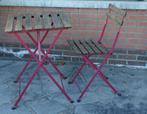 Table bistrot pliante et chaise d extérieur bois et métal, Tuin en Terras, Tuinstoelen, Ophalen, Gebruikt, Hout, Inklapbaar