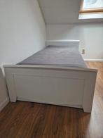 Wit 1 persoons Bed met schuif + matras, Huis en Inrichting, Slaapkamer | Bedden, Ophalen, Gebruikt, Wit