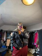 Zwarte gewatteerde jas met afneembare kraag, Maat 38/40 (M), Zwart, Ophalen of Verzenden, Zo goed als nieuw