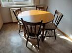 Ronde uitschuifbare tafel met 4 stoelen, Huis en Inrichting, Tafels | Eettafels, Ophalen